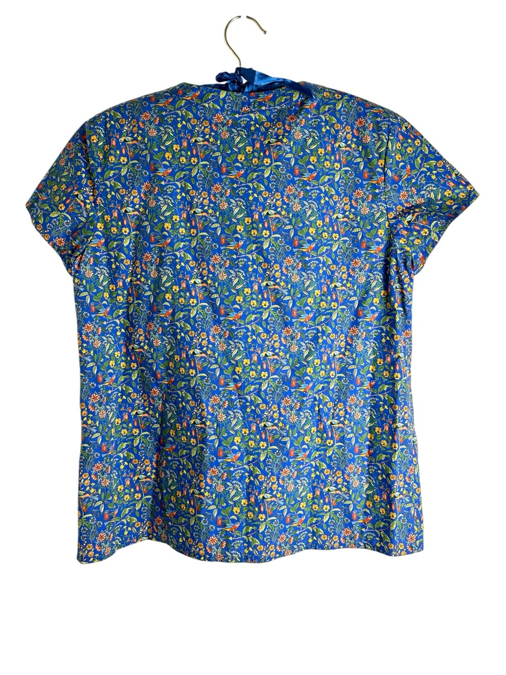A.P.C. Spring Summer 2018 Tropical Floral Bird Print Relaxed Blouse Blue Crew Sm - Picture 9 of 11